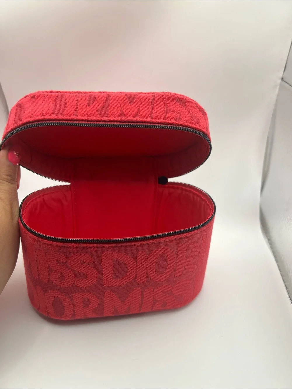Dior Hot Pink Lined Cosmetic Pouch
